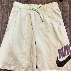Nike Light Green Shorts with Dark Purple Logo